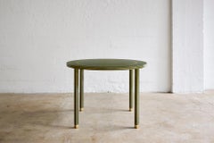 Regency Card Table by Billy Cotton in Green and Yellow Lacquer and Brass