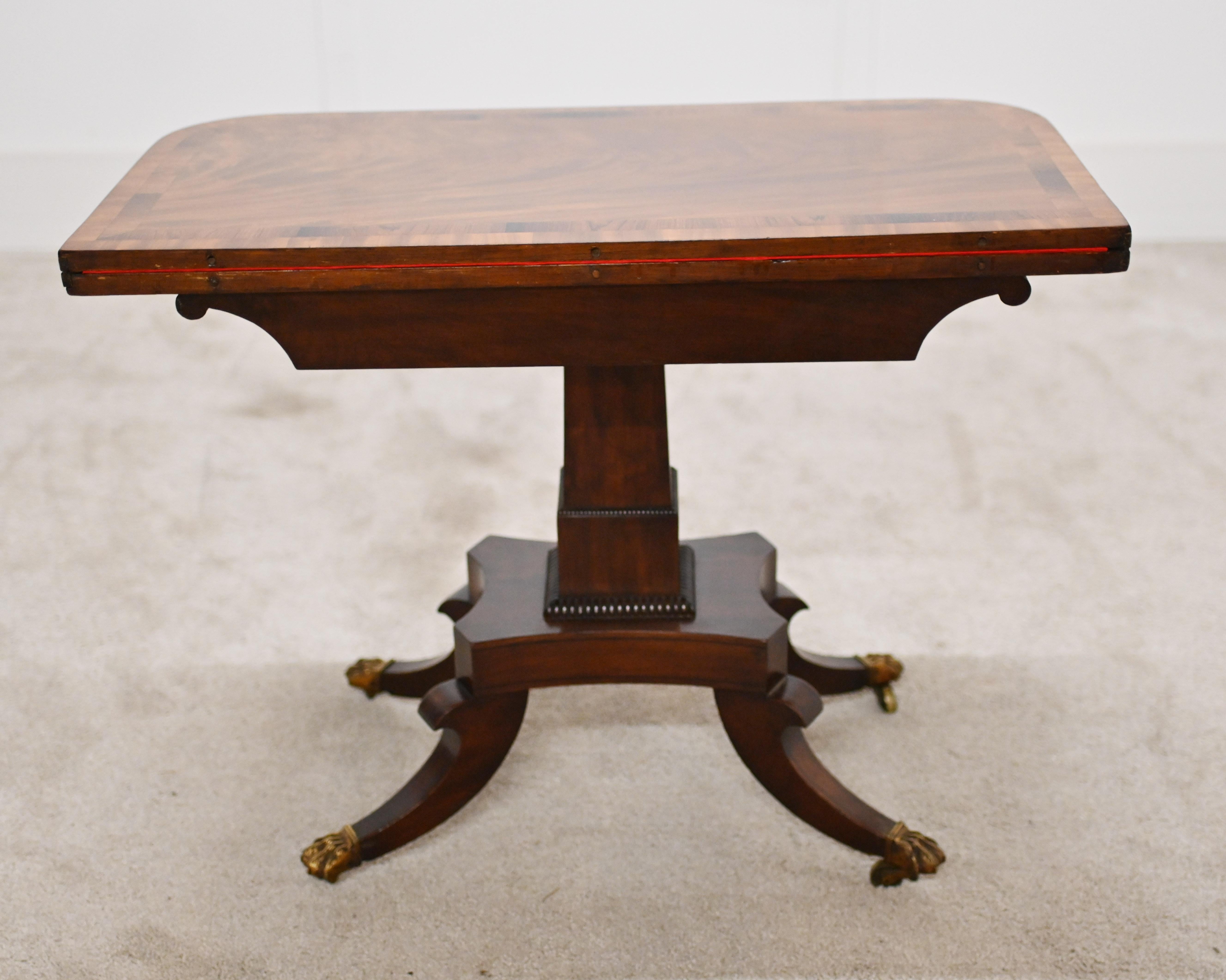 Regency Card Table Mahogany Games For Sale 7