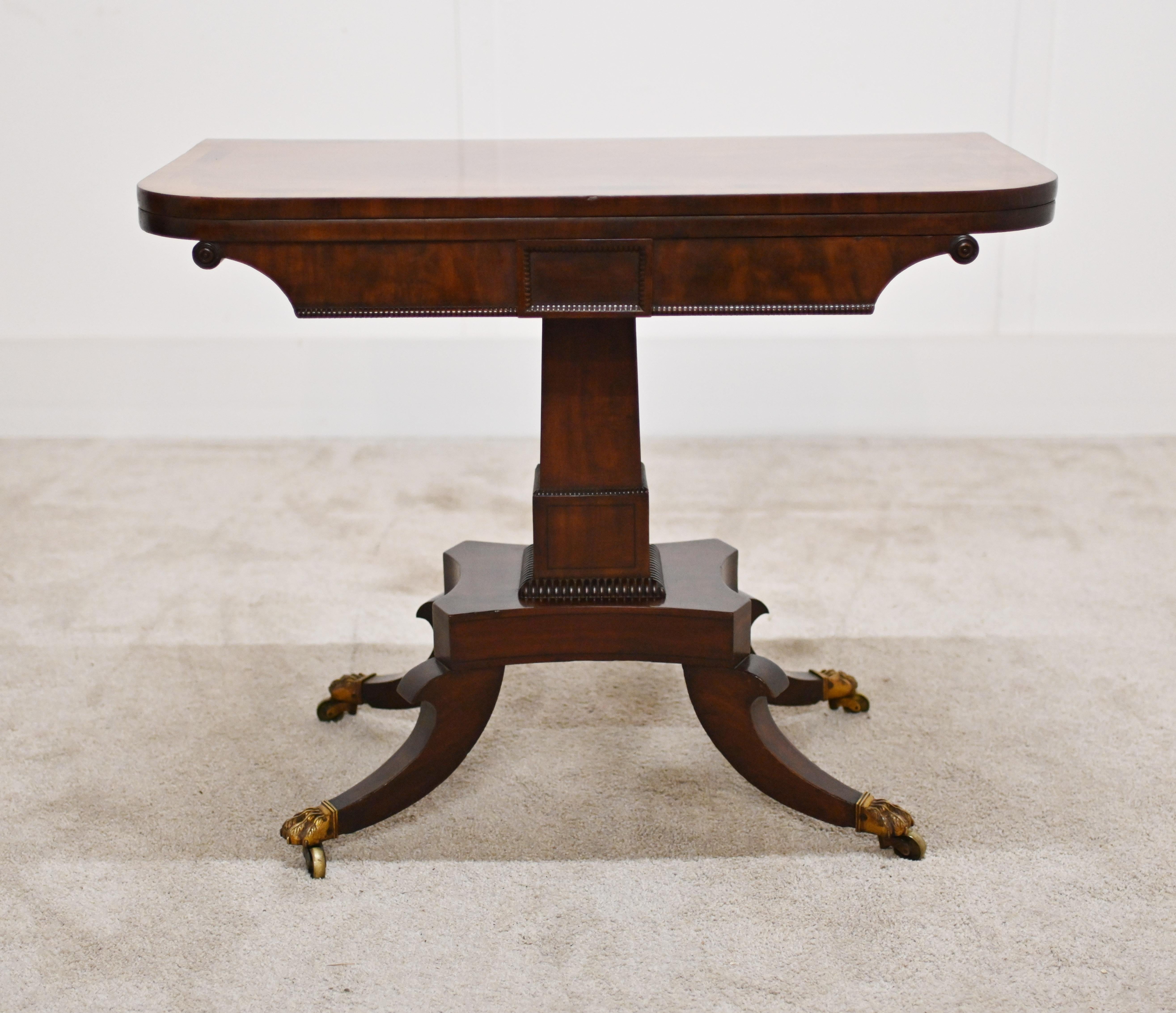 Regency Card Table Mahogany Games For Sale 1