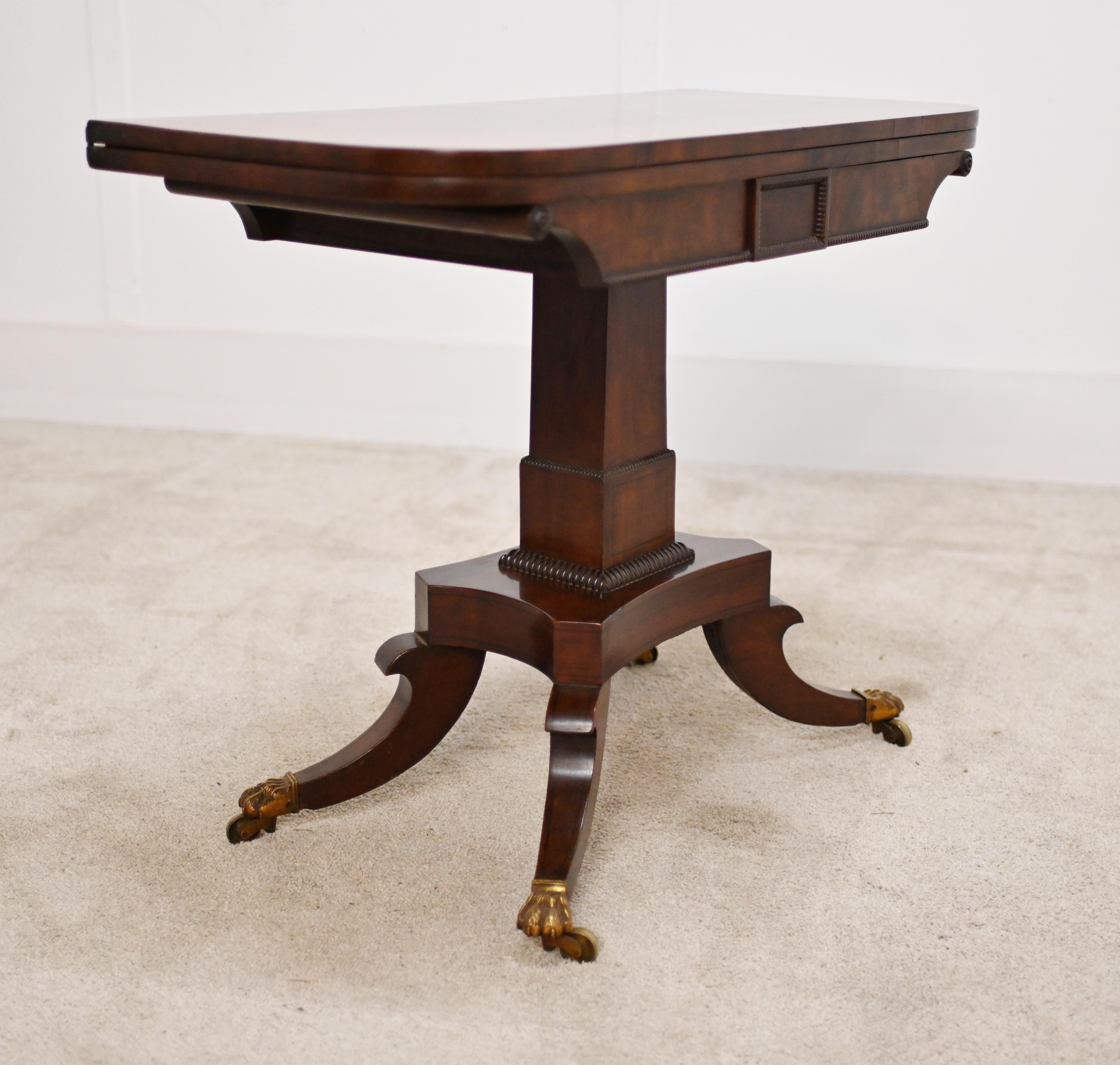Regency Card Table Mahogany Games For Sale 4