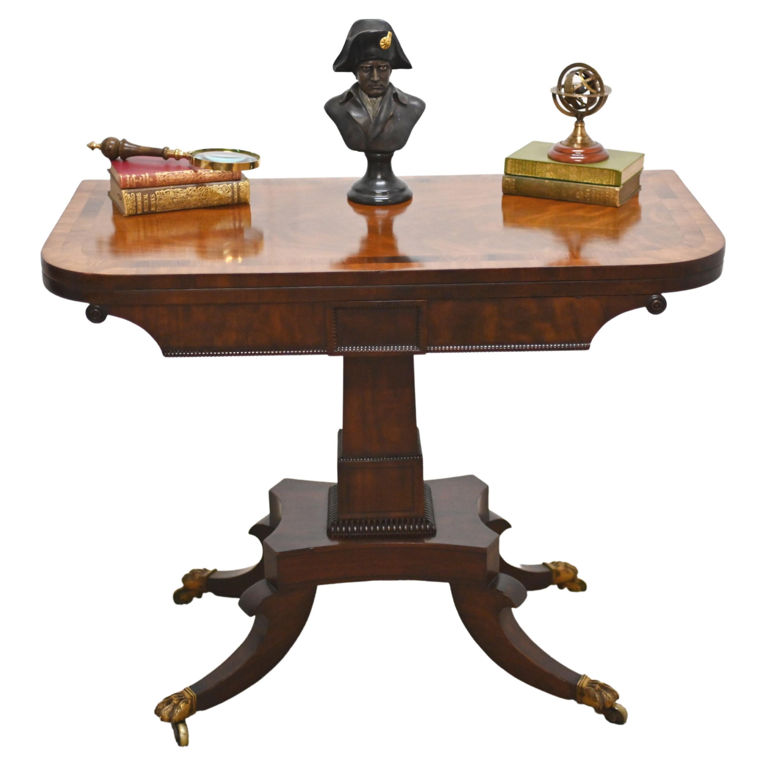 Regency Card Table Mahogany Games For Sale