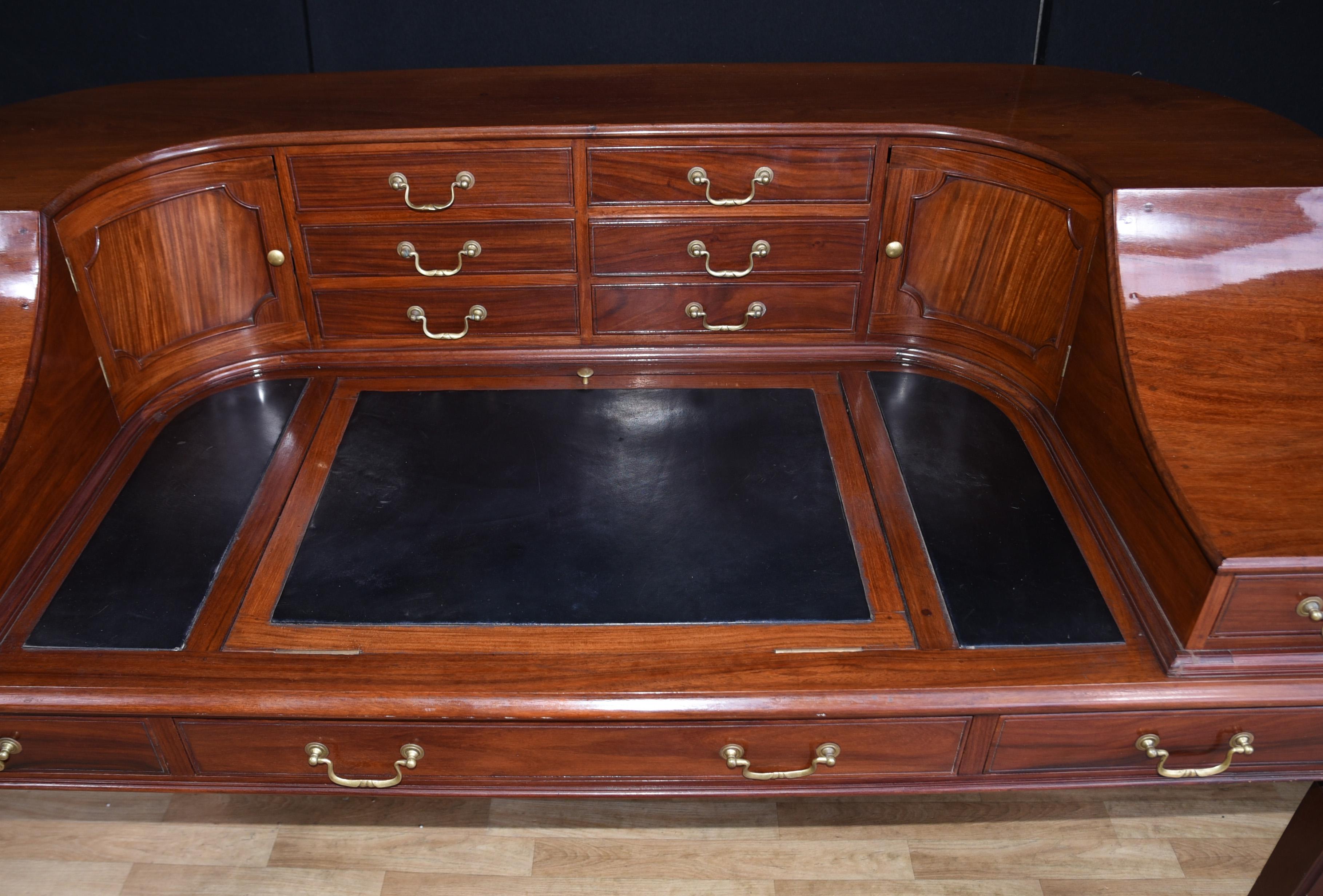 Regency Carlton House Desk Mahogany Writing Table In Good Condition In Potters Bar, GB