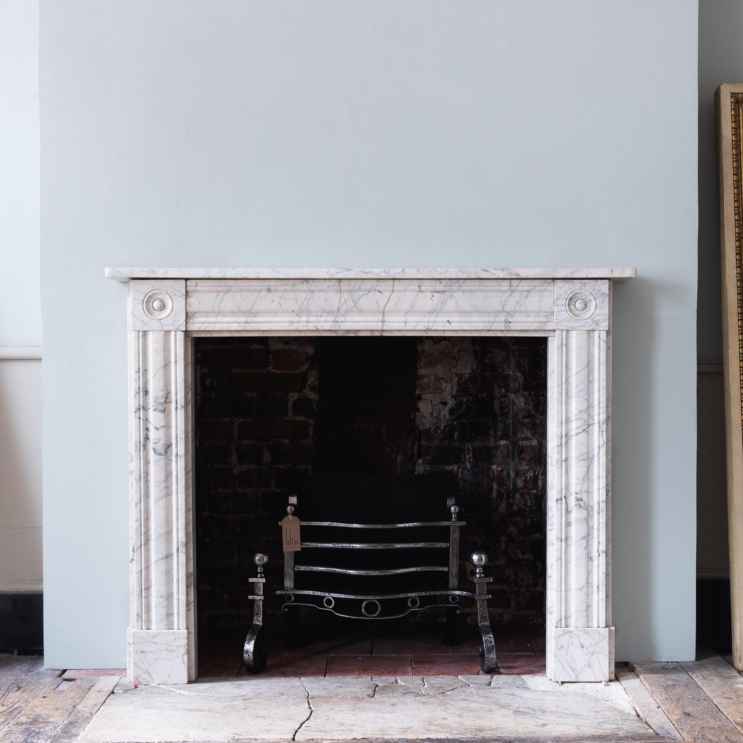 Regency Carrara Bullseye Fireplace For Sale 9