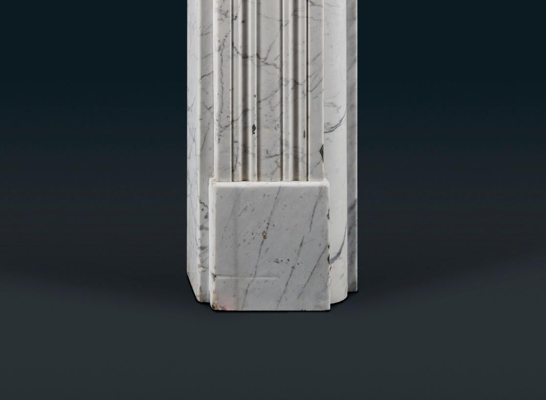 George III Regency Carrara Marble Bullseye Fireplace Surround For Sale