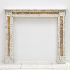 Regency Carrara Marble Fireplace Surround with Brocatelle Inlay