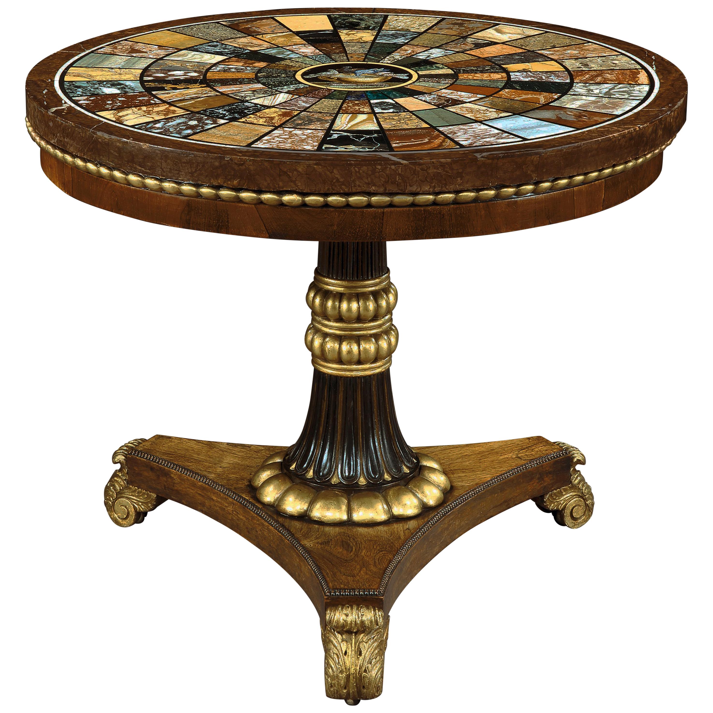 Regency Carved and Gilded Centre Table For Sale