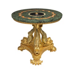 Regency Carved Giltwood and Pietre Dure Centre Table