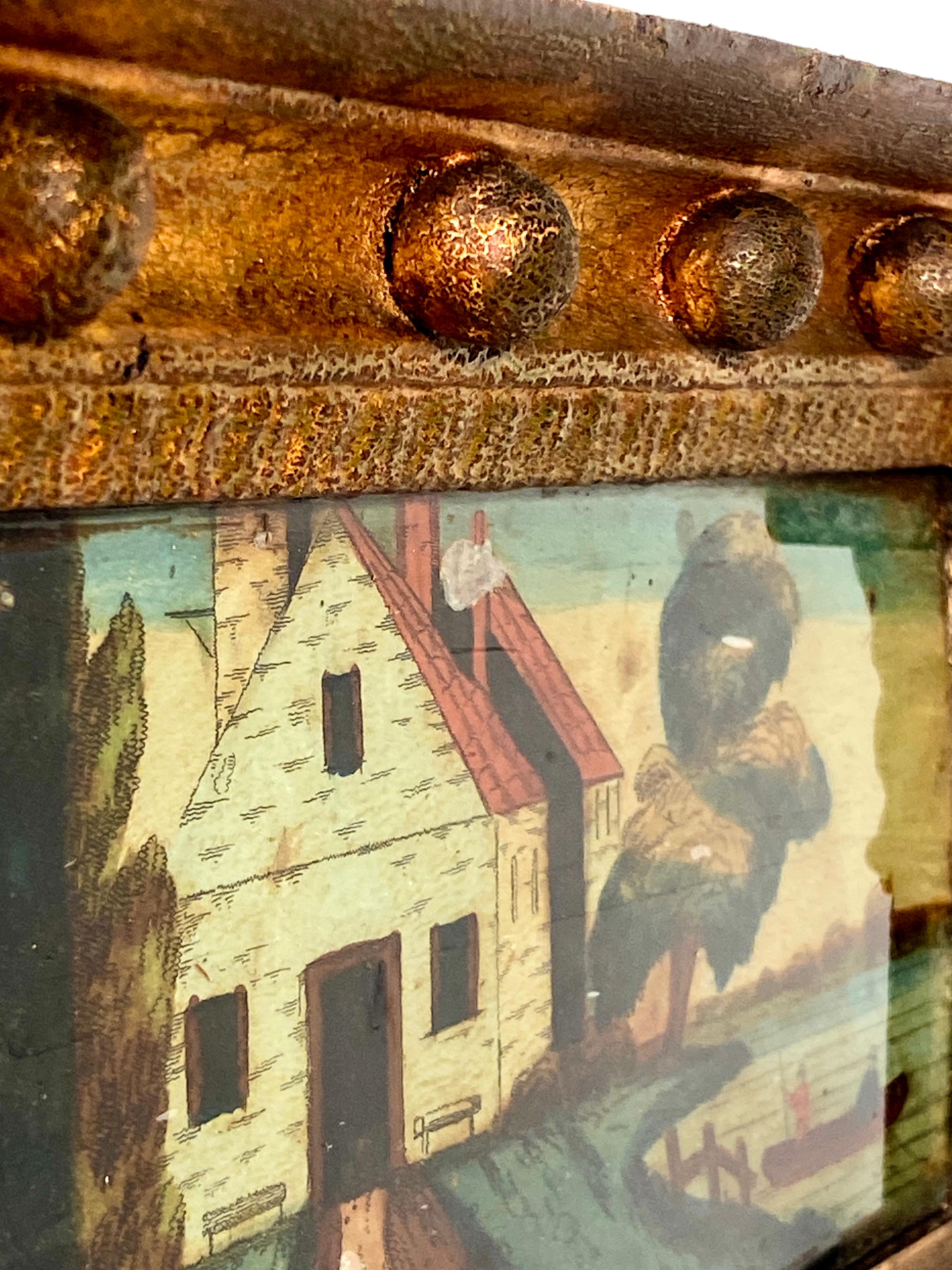 Miroir de style Régence en bois sculpté et doré Panneau en églomisé Trumeau en vente 5