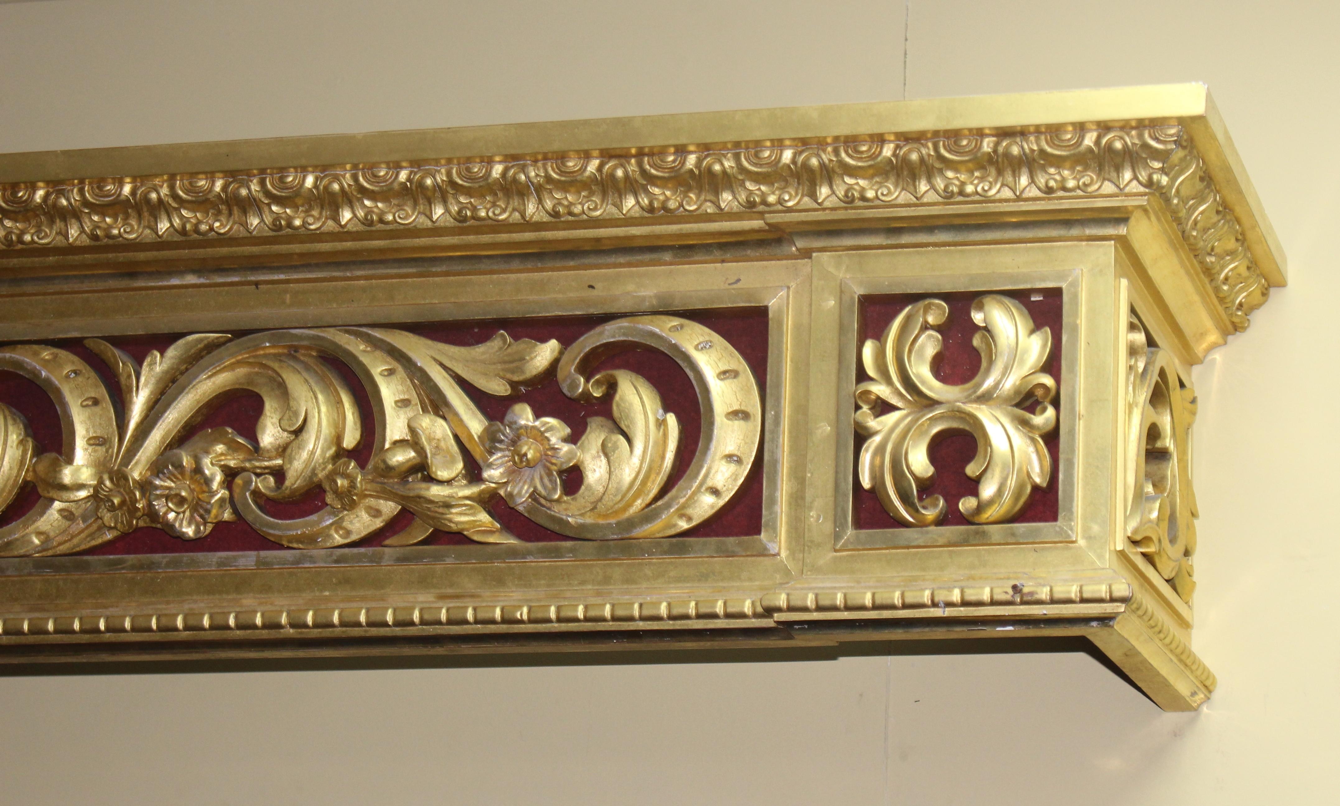British Regency Carved Giltwood Window Pelmet by D.J.McLauchlan, London For Sale
