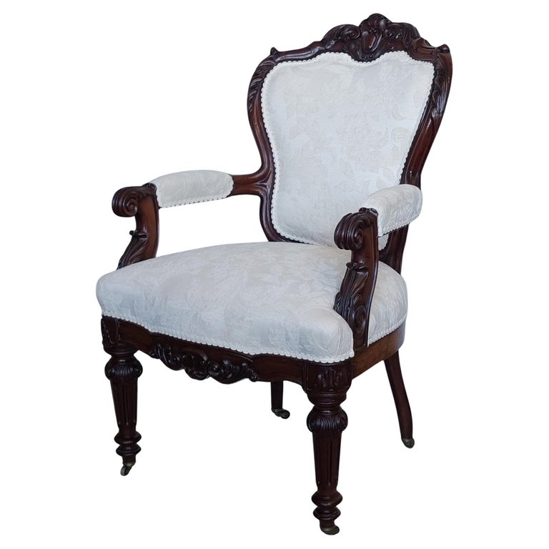 Late Regency Tub Form Upholstered Mahogany Armchair Late Regency Tub Form Upholstered Mahogany Armchair