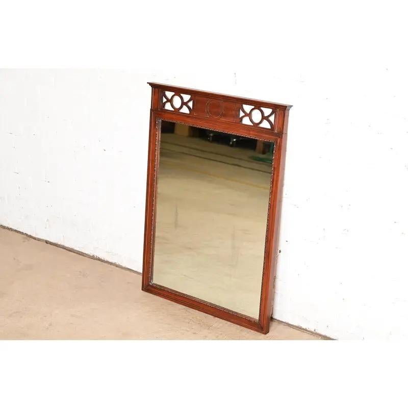 Regency Carved Mahogany Wall Mirror by West Michigan Furniture Co., Circa 1940s For Sale 10