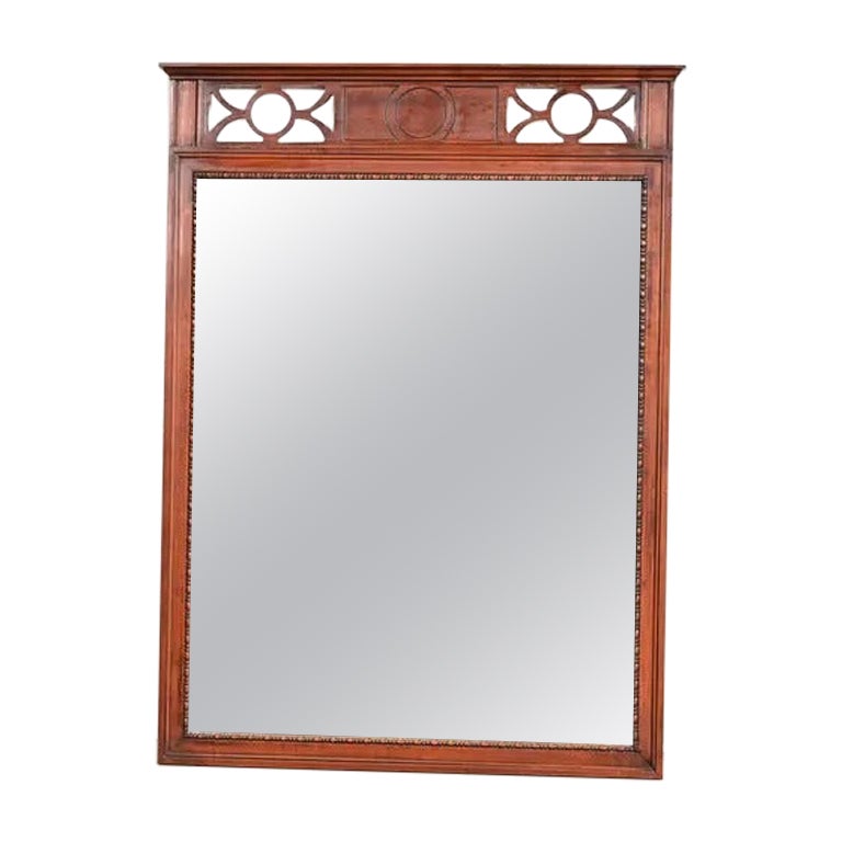 Regency Carved Mahogany Wall Mirror by West Michigan Furniture Co., Circa 1940s For Sale