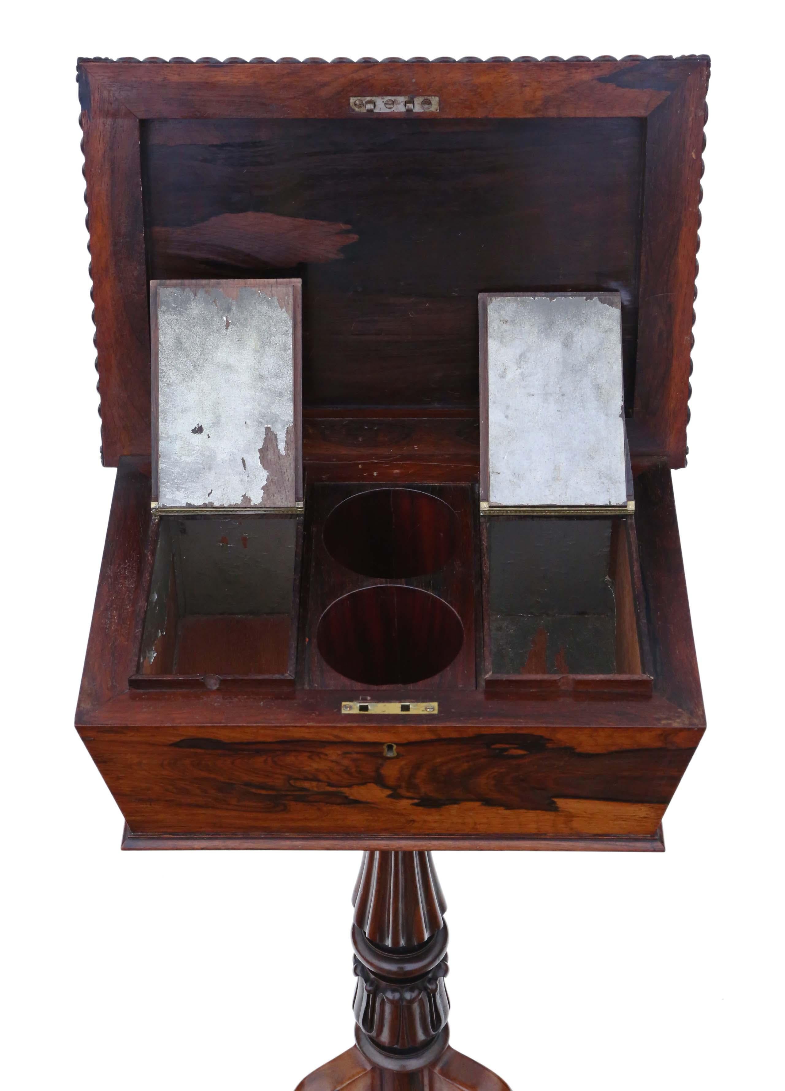 Mid-19th Century Regency Carved Rosewood Tea Ploy For Sale