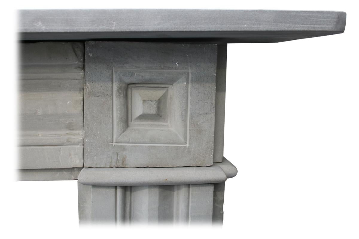 English Regency Carved Stone Fireplace Surround from Solid Grey York Stone