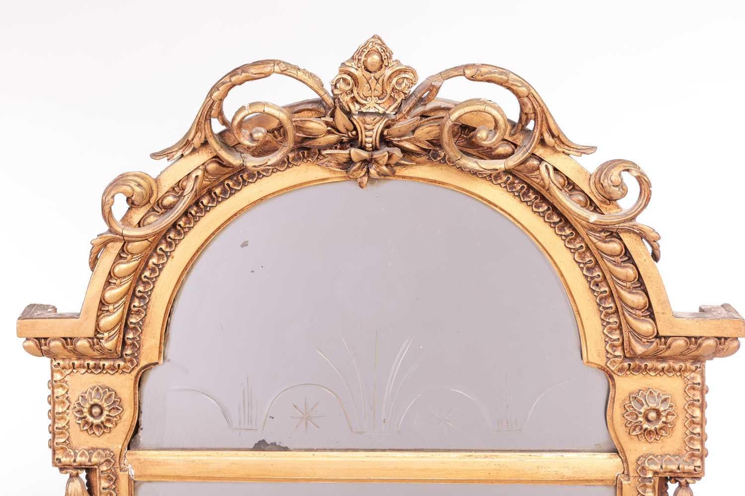 British Regency Carved Wood and Gilt Gesso Pier Glass For Sale