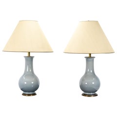 Regency Celadon Table Lamps, 1970s