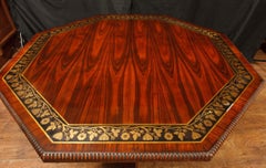 Regency Centre Table Dining Brass Inlay Octagonal
