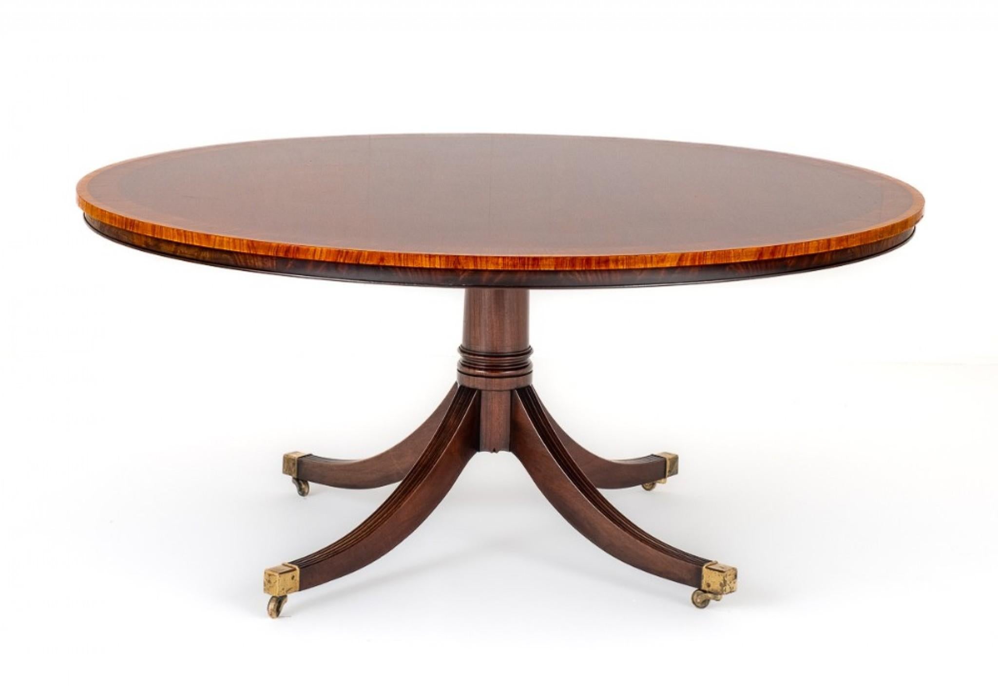 Regency Centre Table Round Dining Mahogany Revival 3