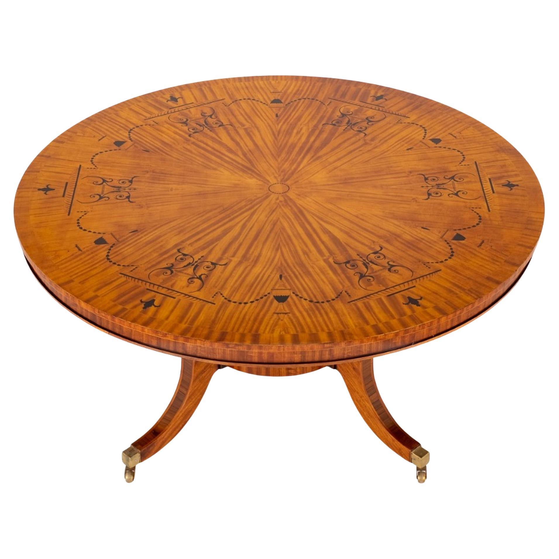 Regency Centre Table Satinwood Inlay Dining For Sale