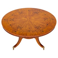 Antique Regency Centre Table Satinwood Inlay Dining