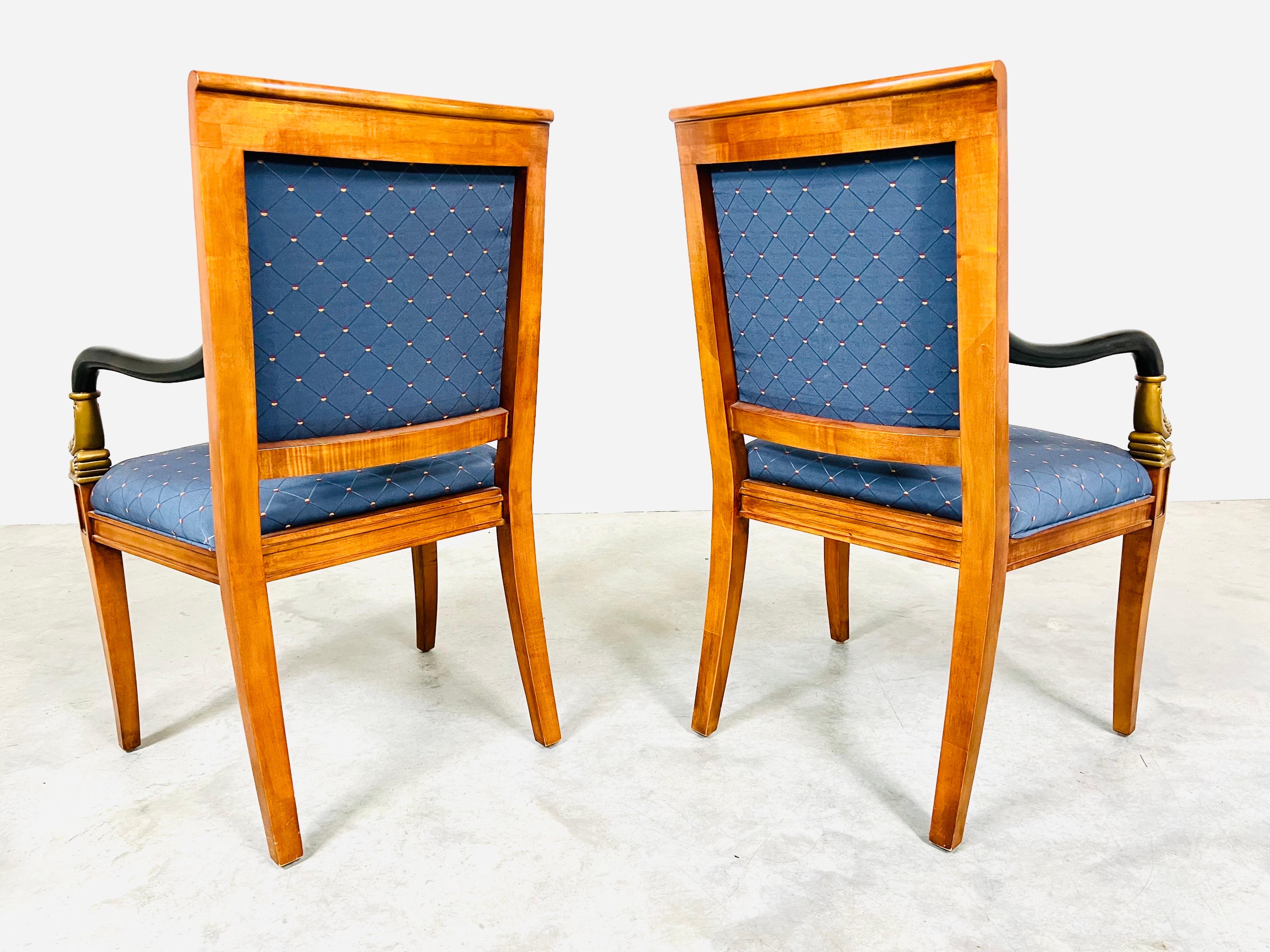 Regency Century Furniture Biedermeier Style Set of 6 Burl Dining Chairs In Good Condition In Southampton, NJ
