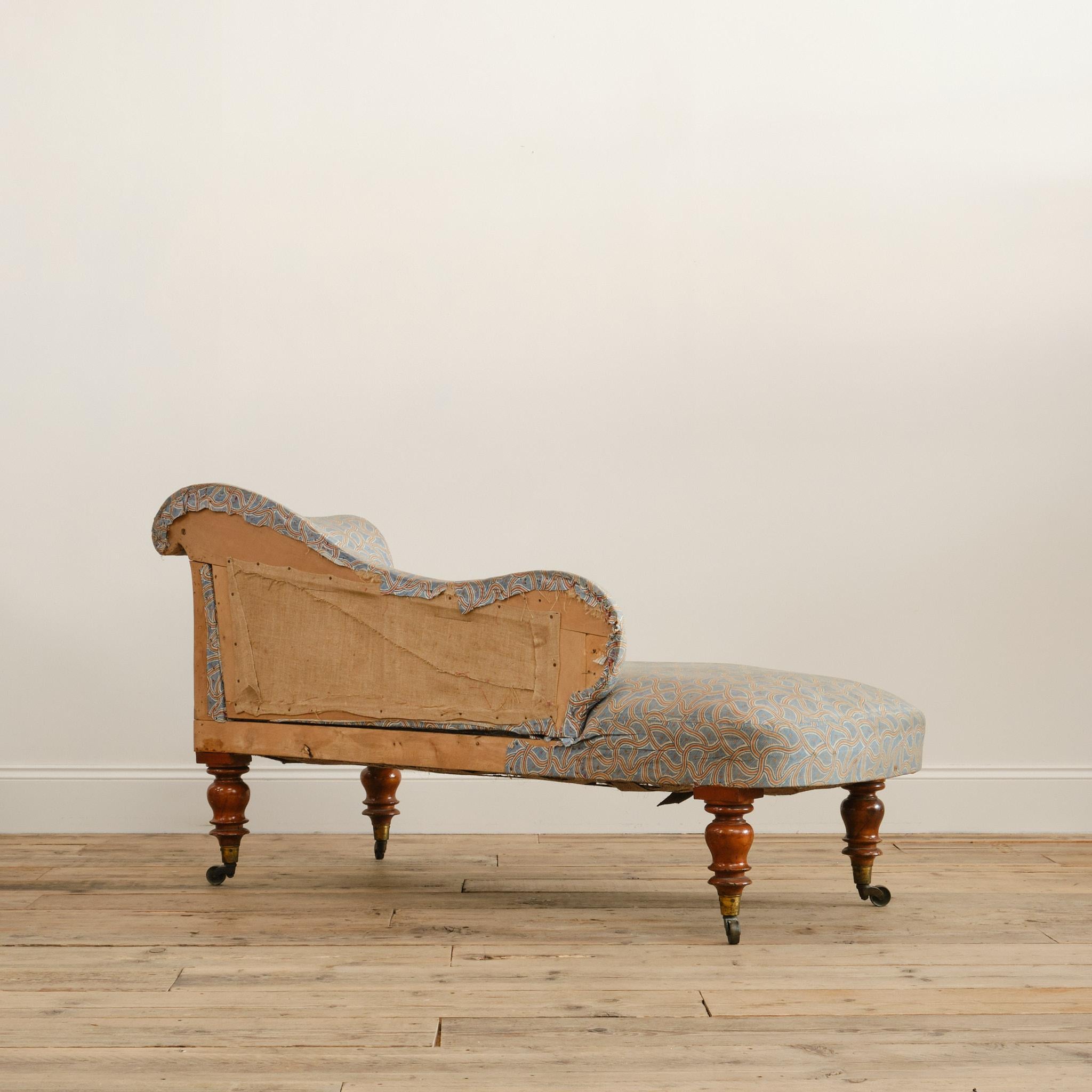 19th Century Regency Chaise Longue in Original Fabric