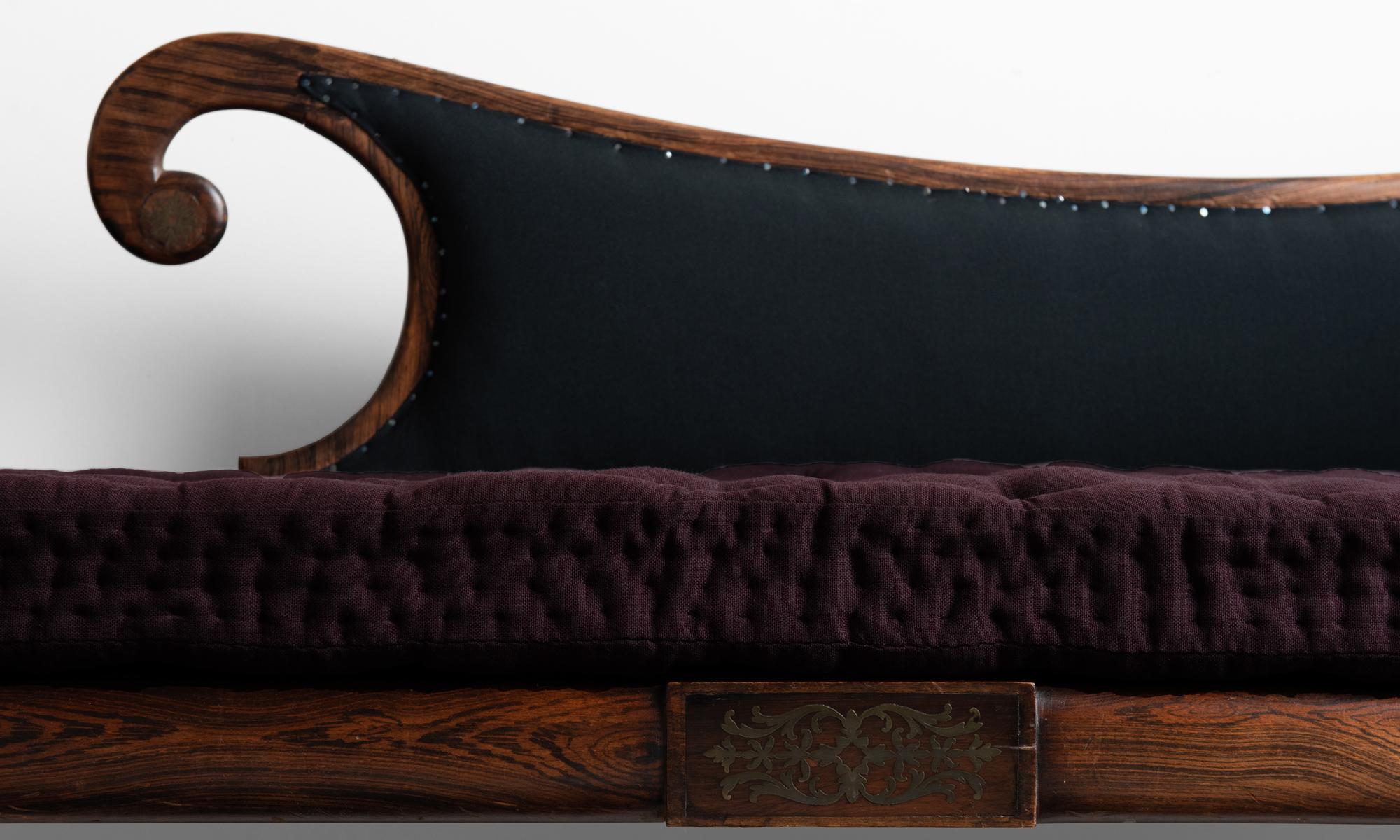 Carved Regency Chaise Lounge