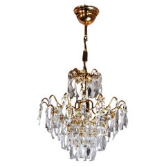 Regency Chandelier, Cut Crystals, Spain, 1980