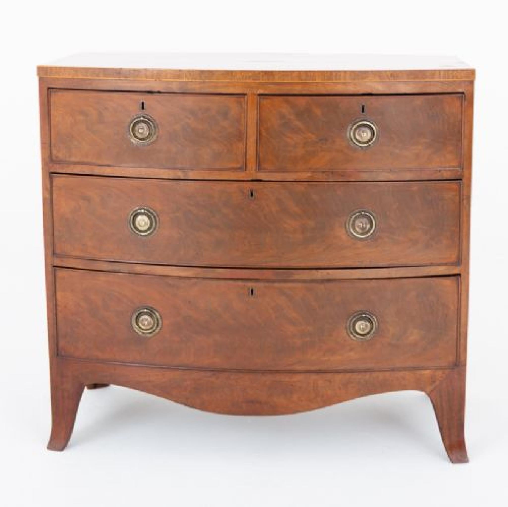 Regency Chest Drawers Mahogany Commode 1830 Period Antique In Good Condition For Sale In Potters Bar, GB