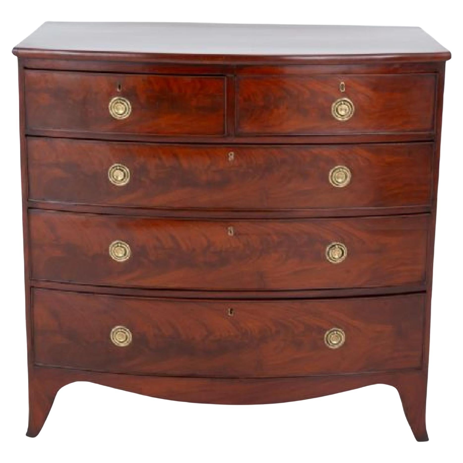 Regency Chest Drawers Mahogany Period Antique