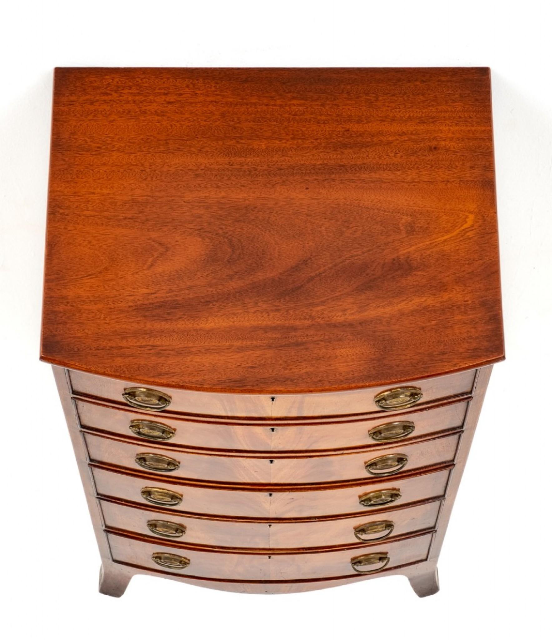 Regency Chest Drawers Tall Boy Bow Front For Sale at 1stDibs