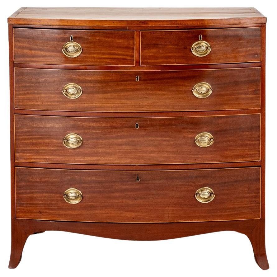 Regency Chest of Drawers Mahogany Bow Front For Sale