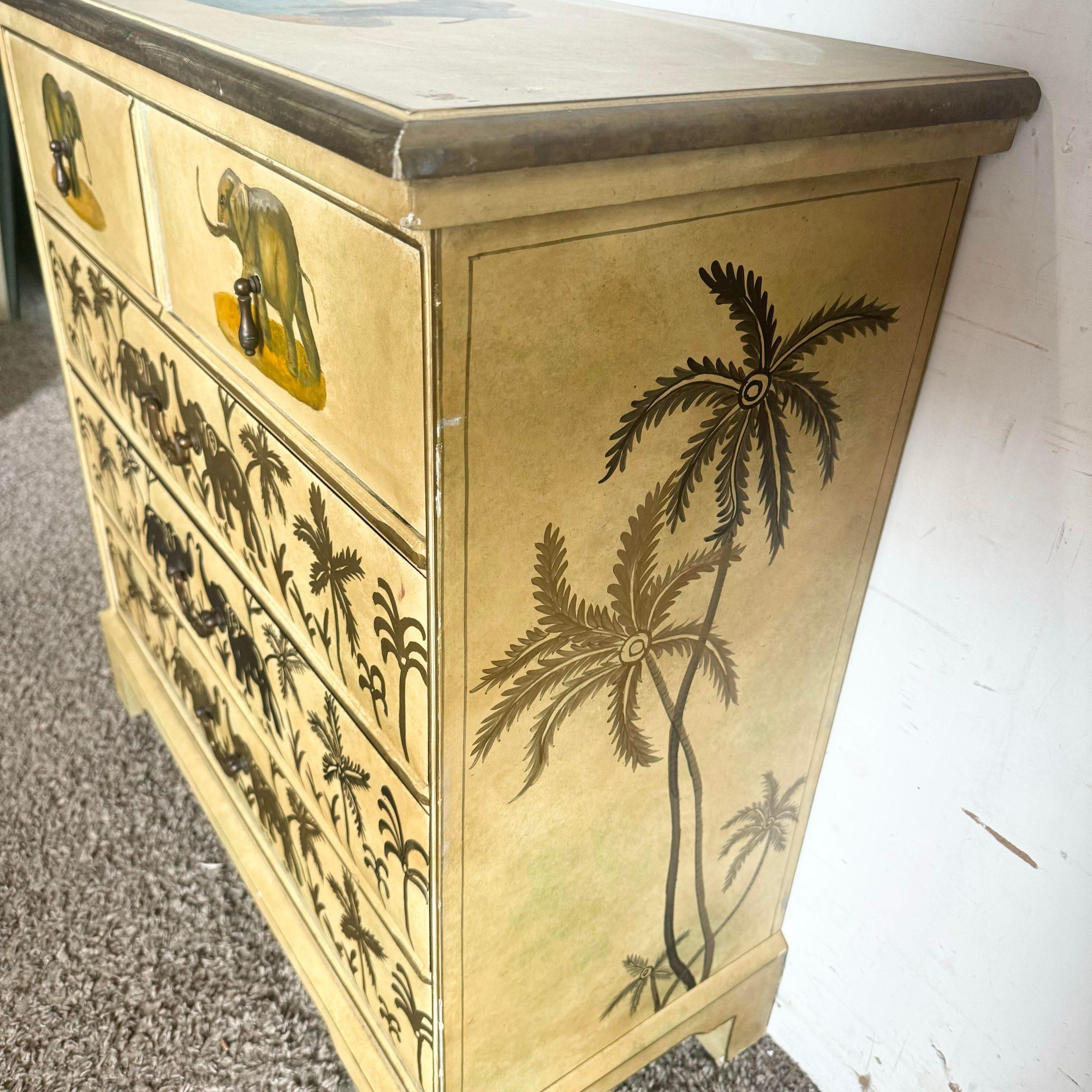 Commode Regency avec éléphants peints à la main en vente 2