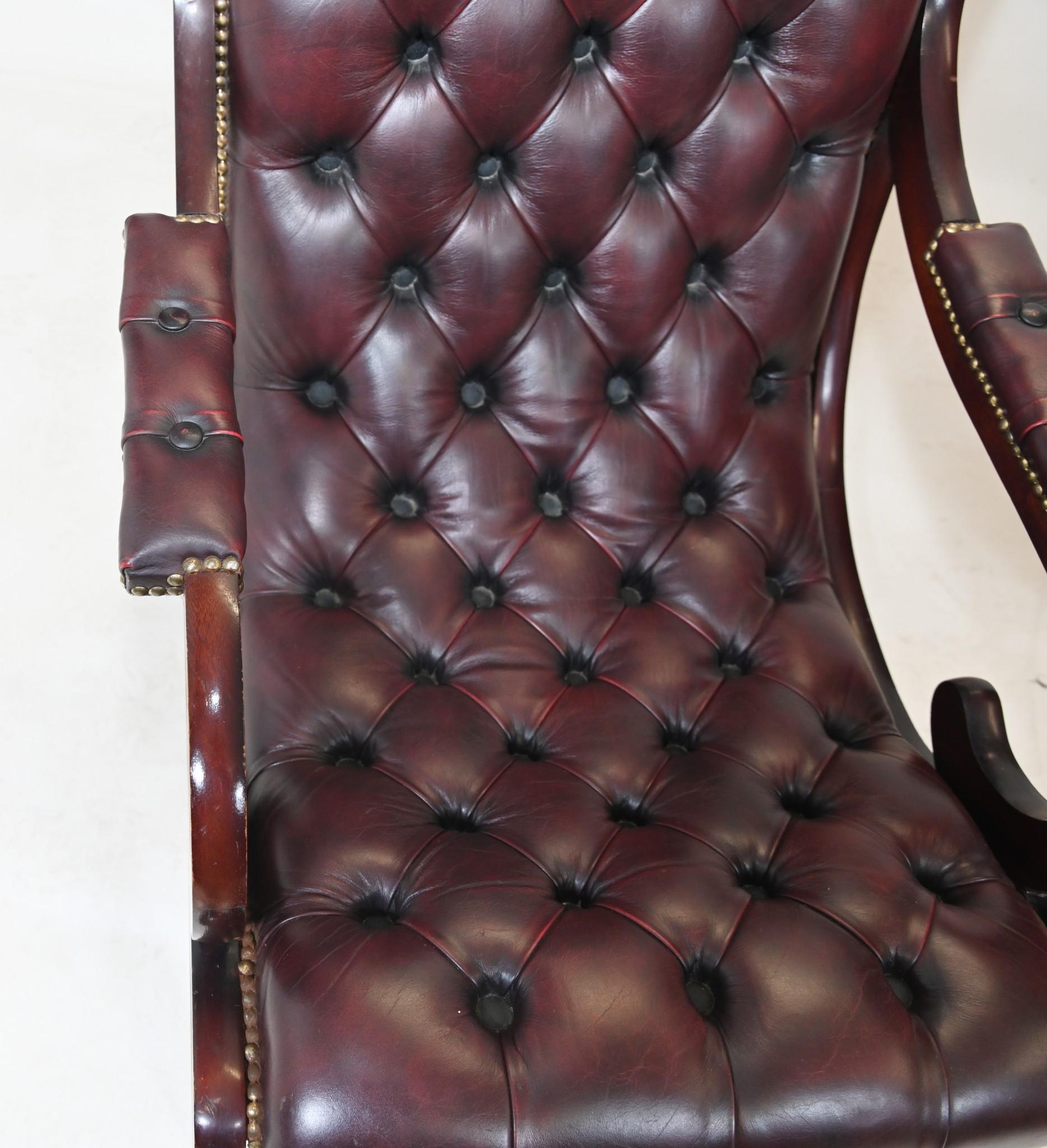 Regency Chesterfield Arm Chair Deep Button Leather Seat 3