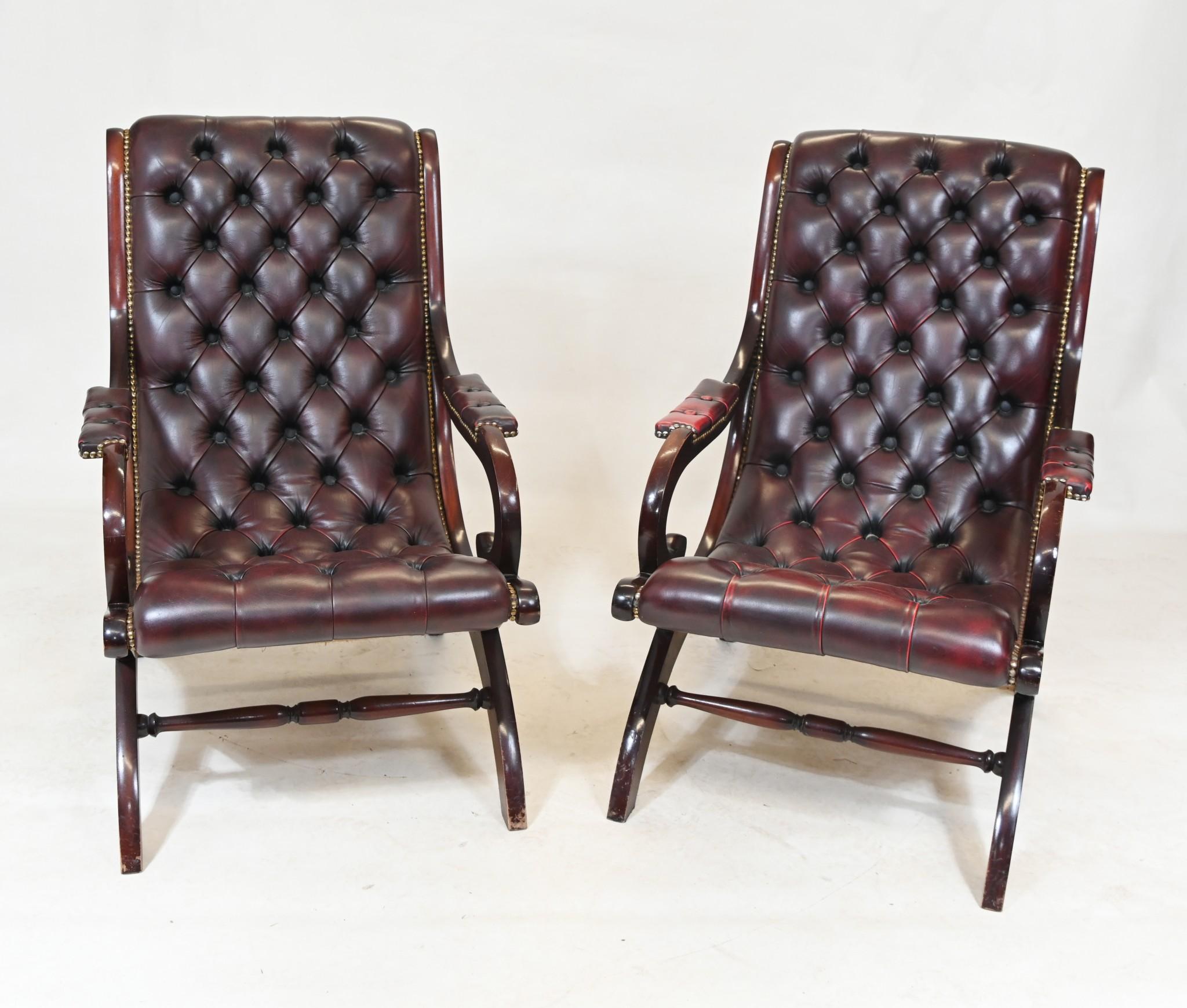 Regency Chesterfield Arm Chair Deep Button Leather Seat 5