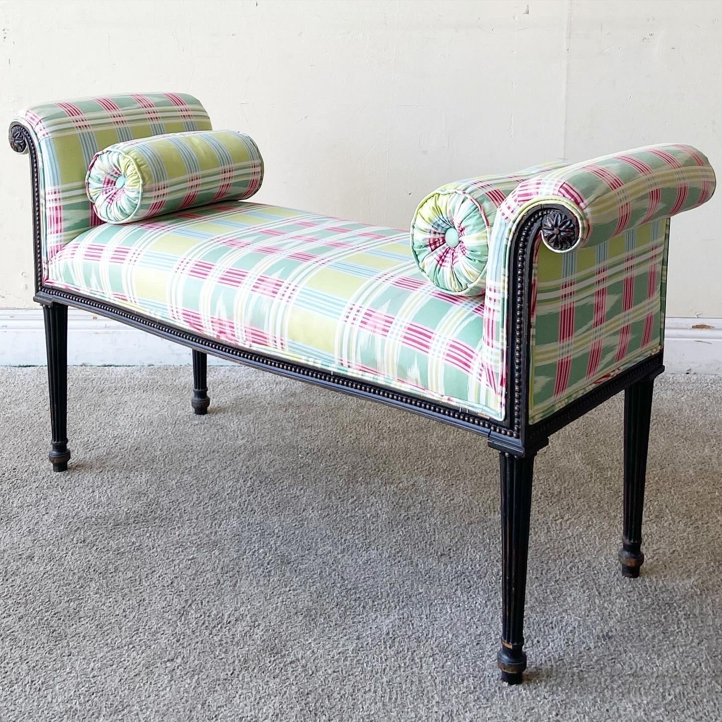 Regency Chic Pink & Green Bench 2