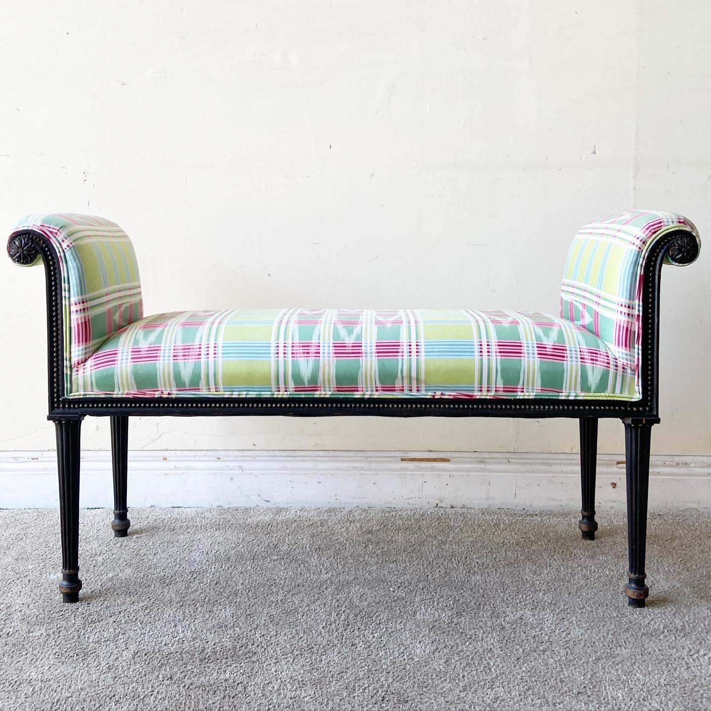 Regency Chic Pink & Green Bench 3