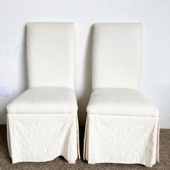Regency Chic White Skirted Dining Chairs - Set of 6