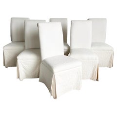 Regency Chic White Skirted Dining Chairs - Set of 6