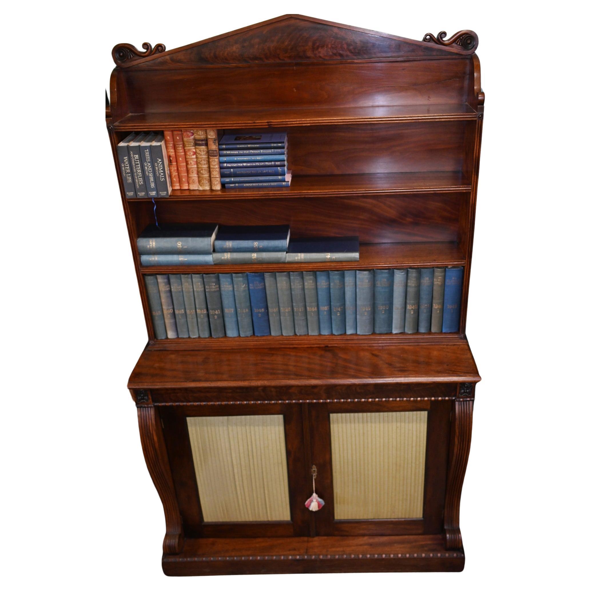 Regency Chiffonier Bookcase Mahogany Cabinet