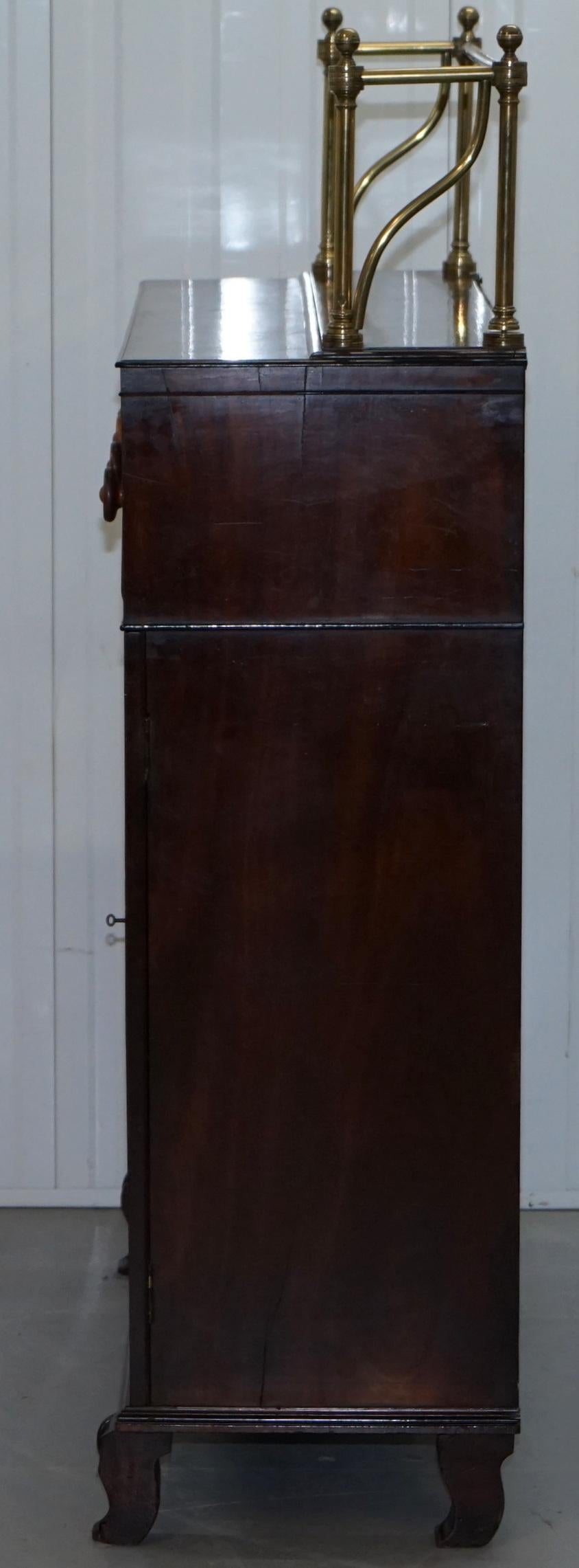 Regency Chiffonier with Large Brass Gallery & Flamed Hardwood Sideboard Gillows 7