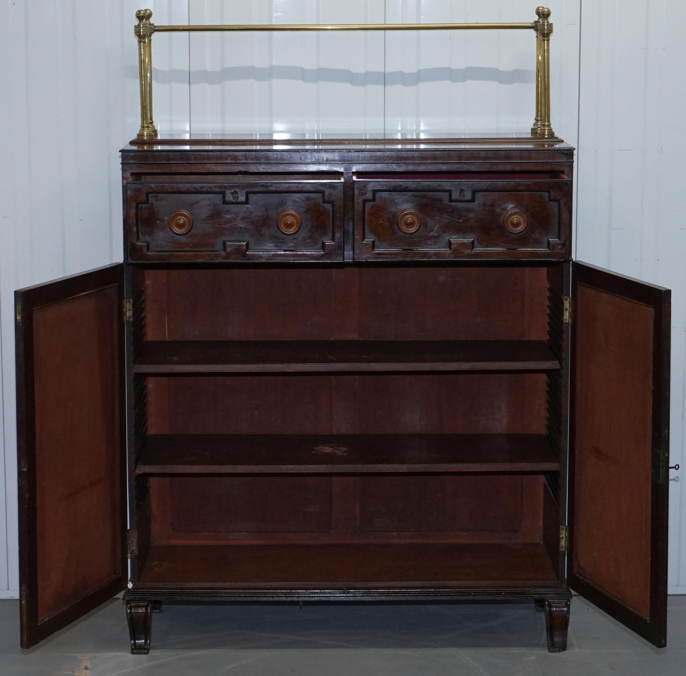 Regency Chiffonier with Large Brass Gallery & Flamed Hardwood Sideboard Gillows 8
