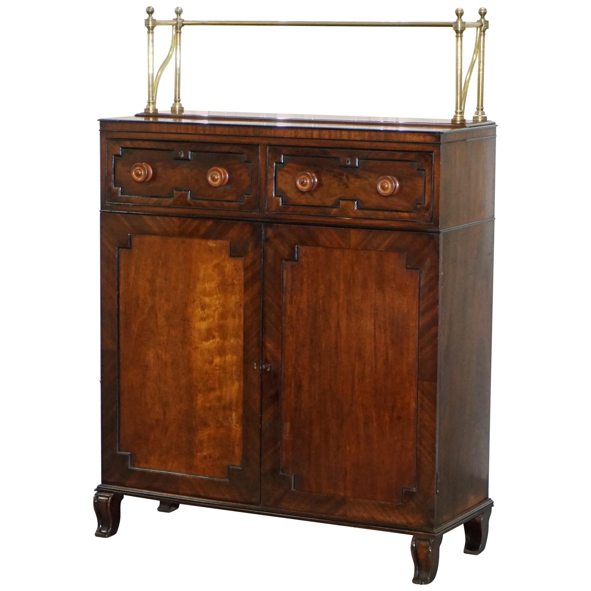 Regency Chiffonier with Large Brass Gallery & Flamed Hardwood Sideboard Gillows