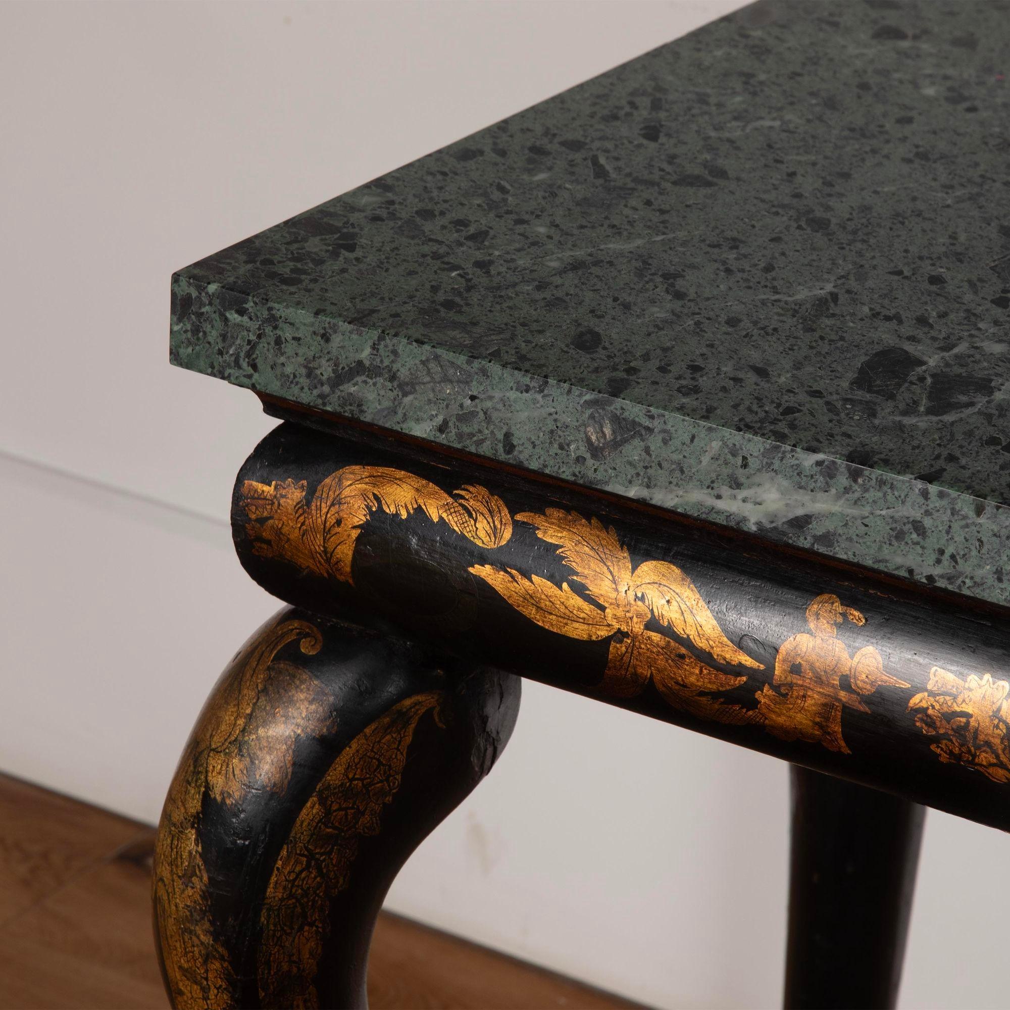 Regency Chinoiserie and Marble Console Table For Sale 4