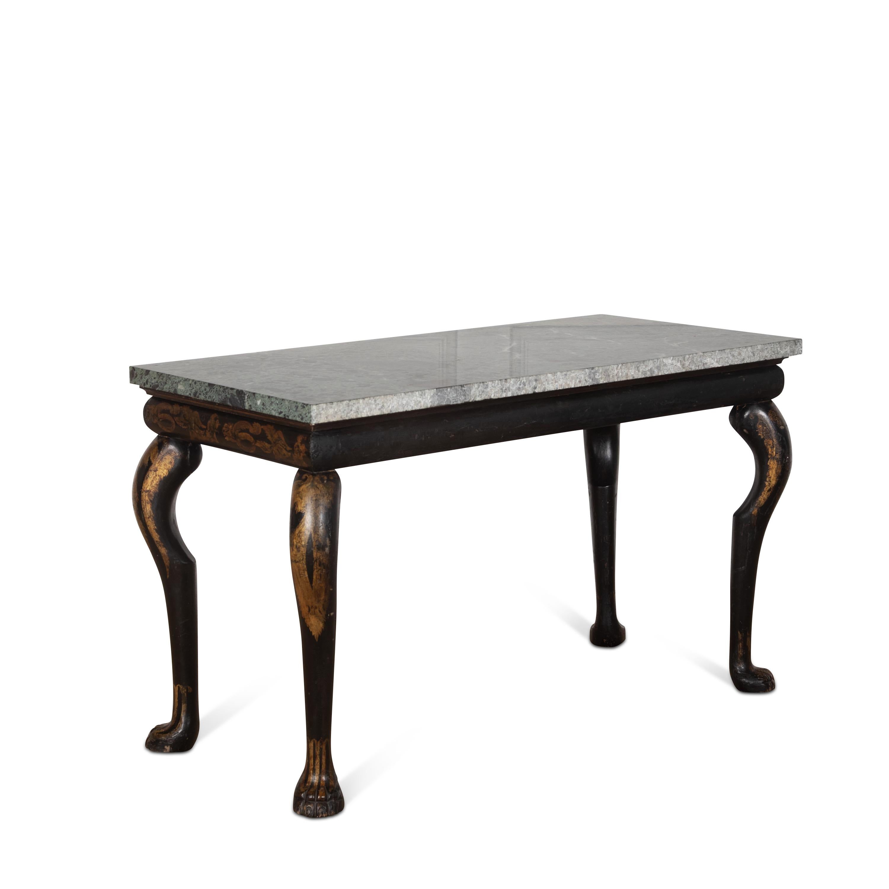 Regency Chinoiserie and Marble Console Table For Sale 11