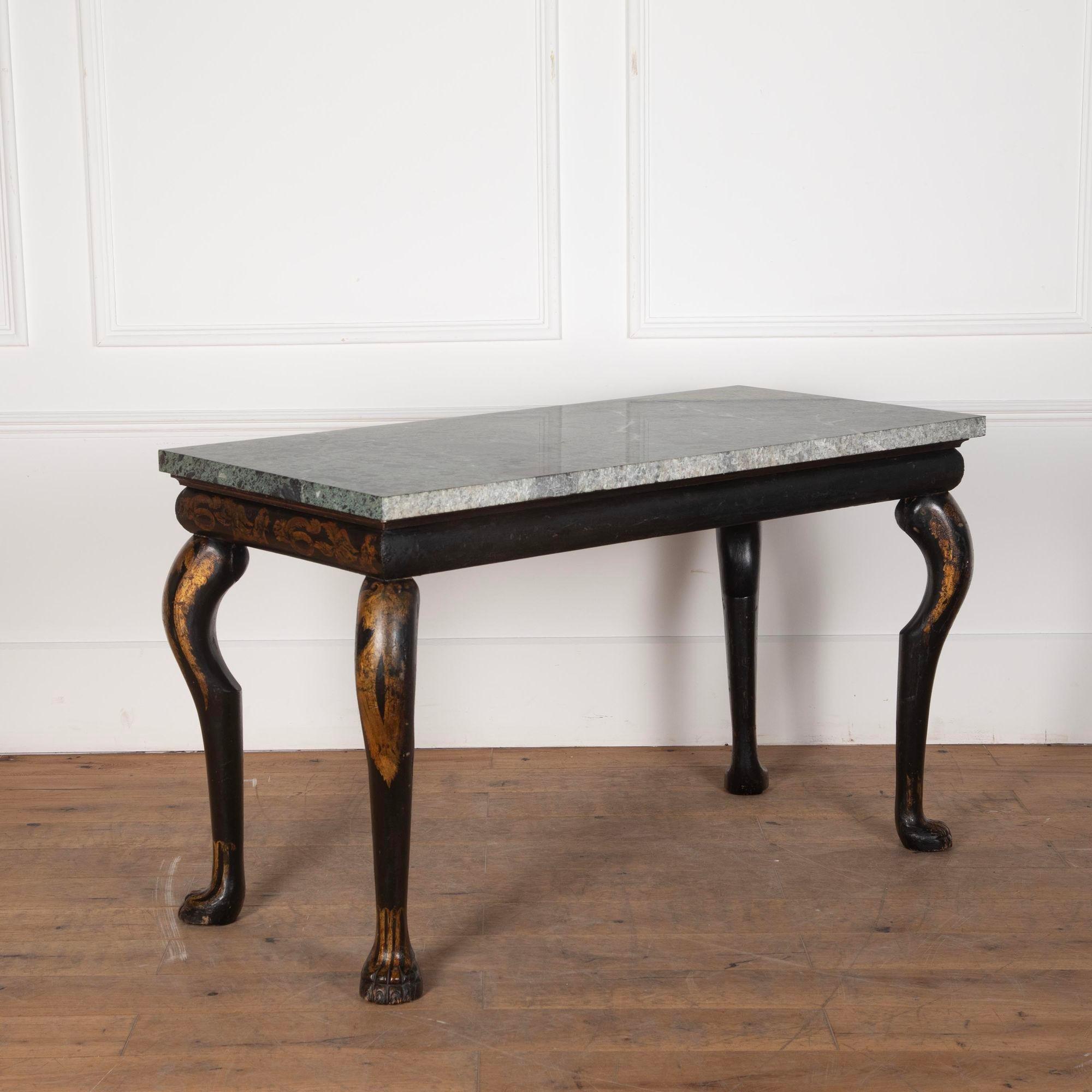 English Regency Chinoiserie and Marble Console Table For Sale
