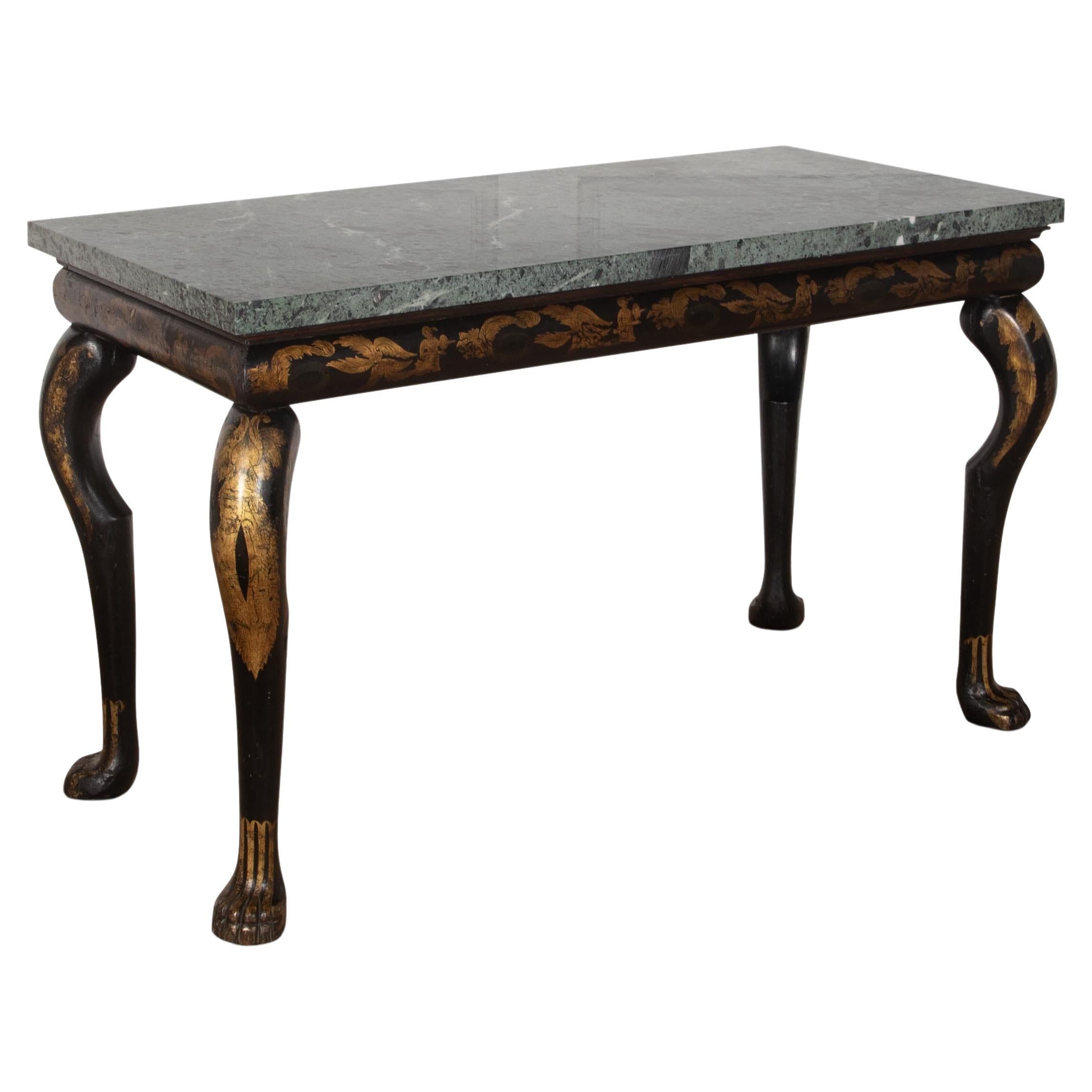 Regency Chinoiserie and Marble Console Table For Sale