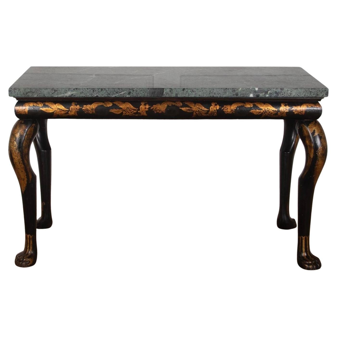 Regency Chinoiserie and Marble Console Table