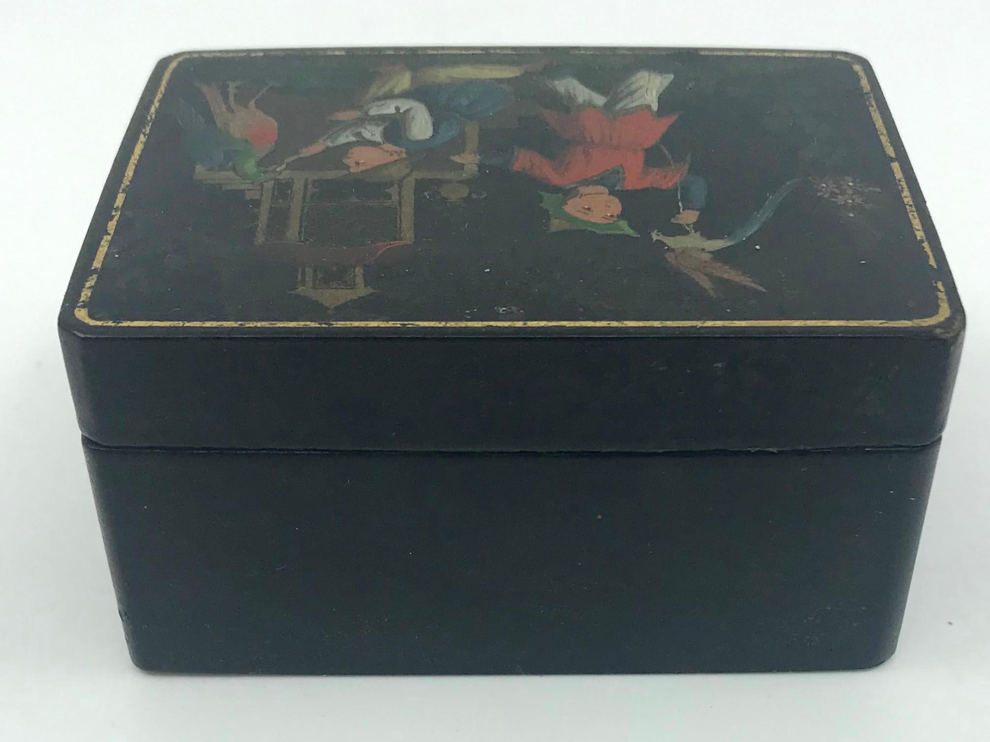 Lacquered Regency Chinoiserie Box