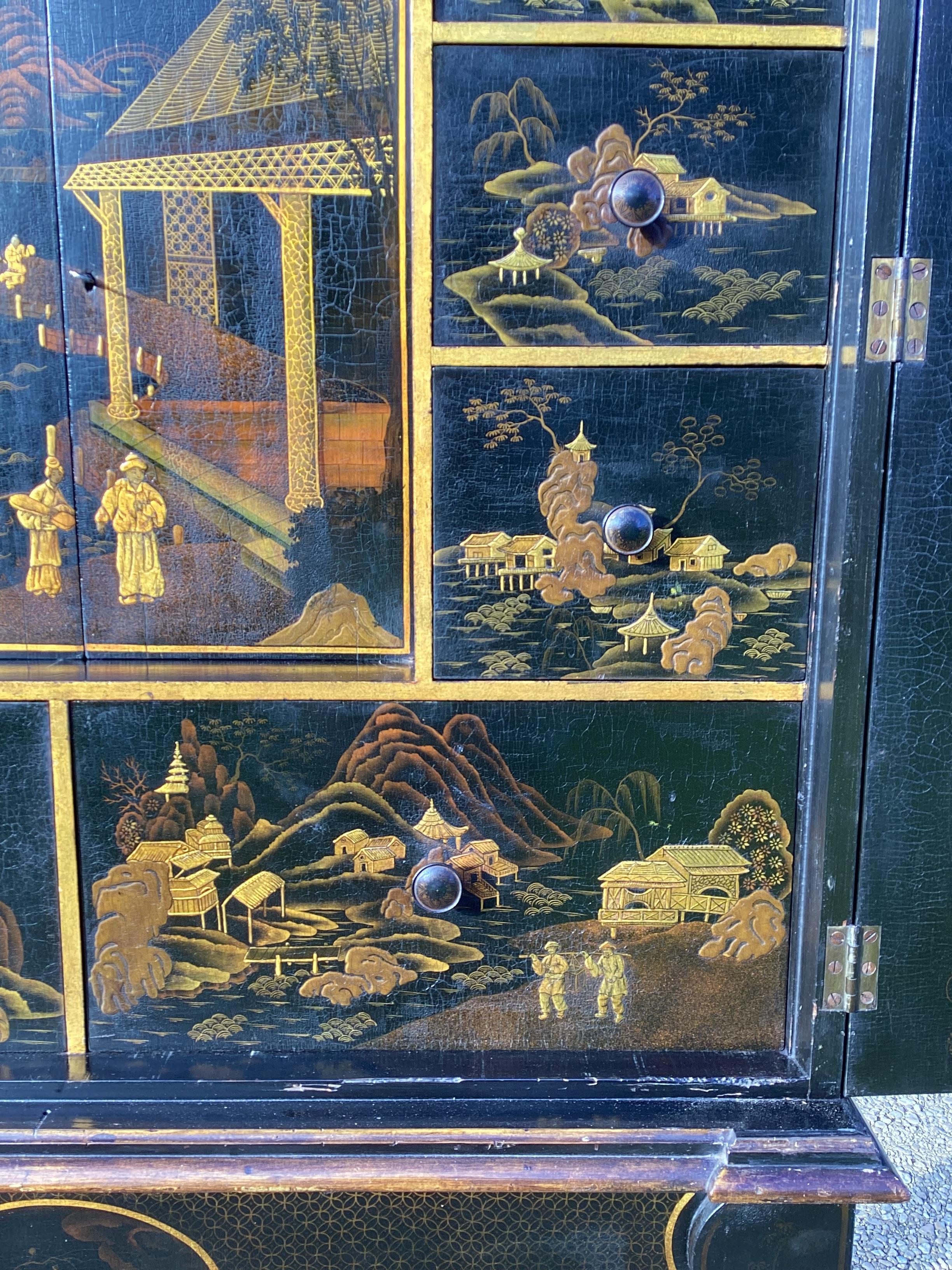 Regency Chinoiserie Cabinet on Stand For Sale 3